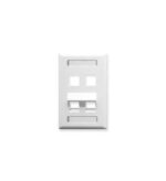 ICC IC107AS4WH Angled 4-Port White 1-Gang Data Faceplate
