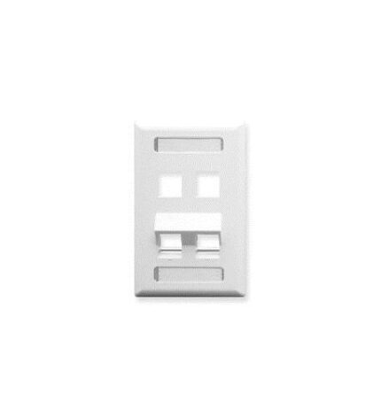 ICC IC107AS4WH Angled 4-Port White 1-Gang Data Faceplate