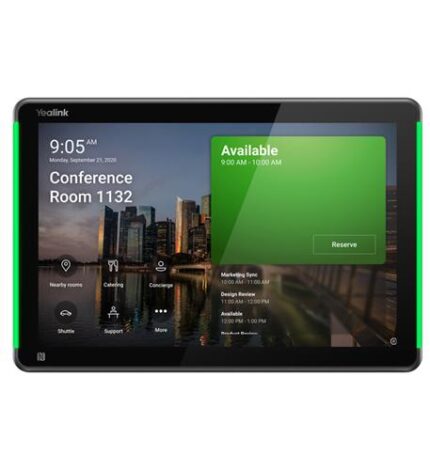 Yealink 10-Inch Android 13 Room Scheduling Panel displaying calendar interface