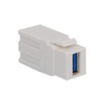 White USB Type A Female to Female Keystone Jack Module