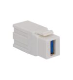 White USB Type A Female to Female Keystone Jack Module