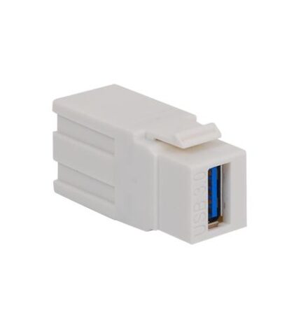White USB Type A Female to Female Keystone Jack Module