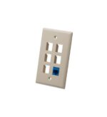 ICC Ivory 6-Port Flat Faceplate for Network Connections - Image 3