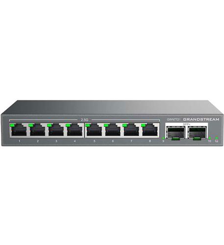 Layer 2-Lite Managed Multi-Gig Switch Grandstream GS-GWN7721 8-Port 2.5G + 2x10G SFP+ Managed Switch - Image 1