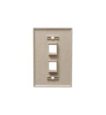 ICC Oversized Almond 2-Port Faceplate for Single Gang Boxes - Image 2