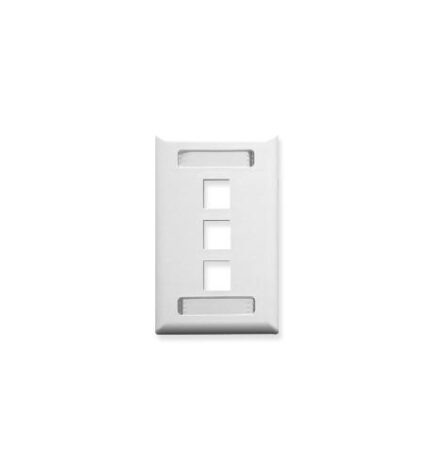 ICC White 1-Gang 3-Port Keystone Faceplate Wall Plate