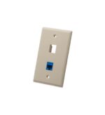 ICC Ivory 1-Gang Flat Faceplate with 2 Ports - Image 3