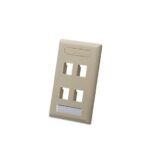 ICC IC107S04IV 4-Port Keystone Wall Plate Ivory Single Gang - Image 4