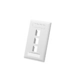 ICC White 1-Gang 3-Port Keystone Faceplate Wall Plate - Image 4