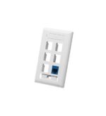 ICC 6-Port White Keystone Wall Plate, 1-Gang Faceplate - Image 3