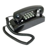 Cortelco VBA-20MD Black Wall Phone with Tone Dial