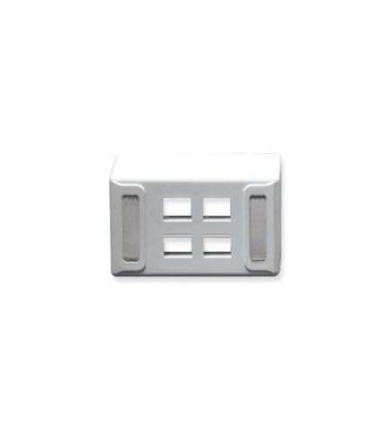 ICC White 4-Port Universal Keystone Furniture Faceplate