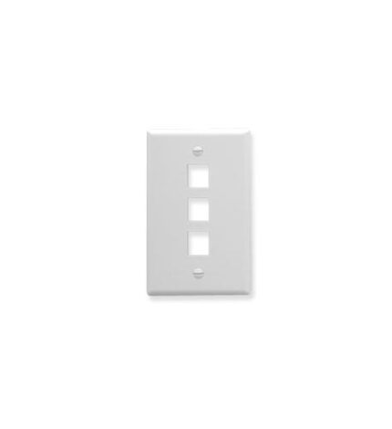 ICC Oversized 3-Port White Faceplate Single Gang