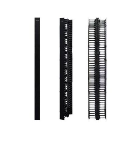 Wavenet Double-Sided Vertical Cable Manager with Hinged Covers