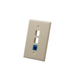 ICC IC107LF3IV Ivory Oversized 3-Port Single Gang Faceplate - Image 2
