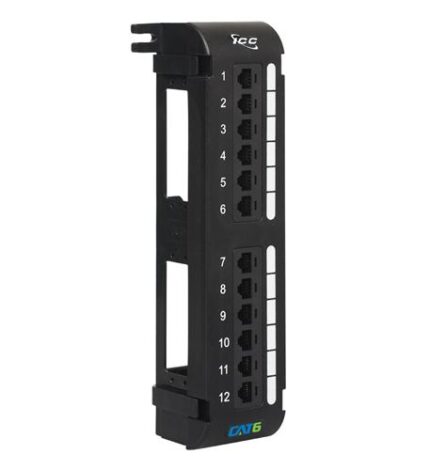ICC Cat 6 12-Port Vertical Patch Panel - Wall Mount