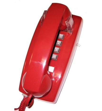 Cortelco 255447-VOE-20MD Red Wall Phone with Tone Dial