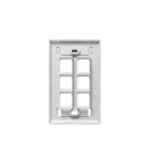 ICC 6-Port White Keystone Wall Plate, 1-Gang Faceplate - Image 2