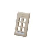 ICC 1-Gang 6-Port Ivory Keystone Faceplate Wall Plate - Image 2