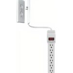 Sleek Socket 6-Outlet Surge Protector - Slim Wall Design