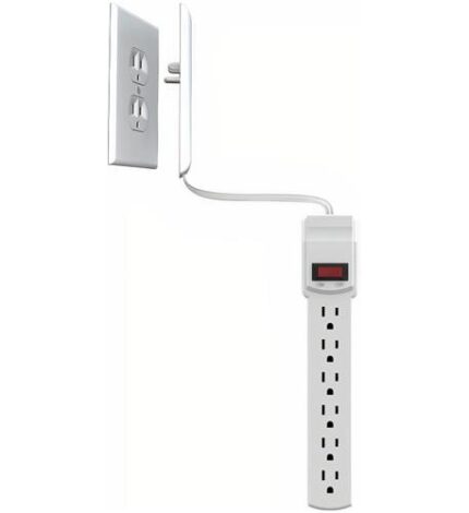 Sleek Socket 6-Outlet Surge Protector - Slim Wall Design
