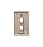 ICC Ivory 1-Gang 2-Port Keystone ID Faceplate Wall Plate - Image 2