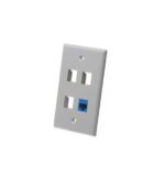 ICC Flat Gray 1-Gang Faceplate 4-Port Snap-In Design - Image 3