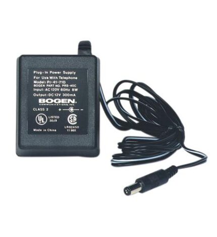 Bogen BG-PRS40C Power Supply 12V DC 300mA UL Listed
