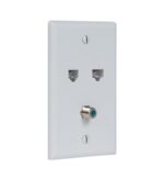 ICC White IDC Faceplate for CAT 5E Voice and Data