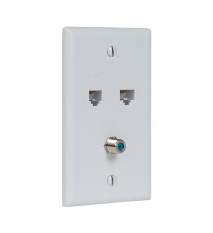 ICC White IDC Faceplate for CAT 5E Voice and Data