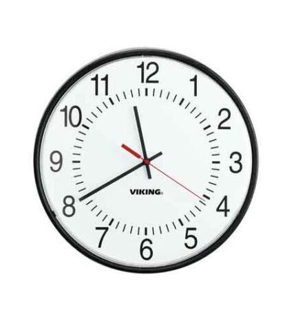 Viking Electronics Durable 12 Inch Analog Clock with Long Battery