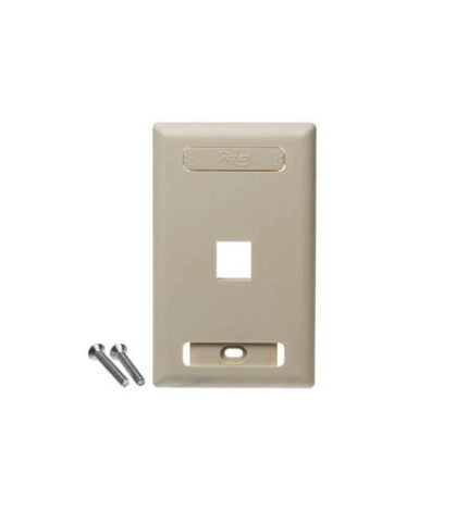 ICC IC107S01IV Ivory 1-Gang 1-Port Faceplate with Labels