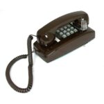Cortelco Mini Wall Phone Brown w/ Volume Control & Tone Dial