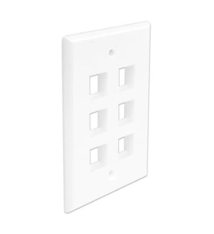 Wavenet WH 6-Port White Flush Mount Face Plate