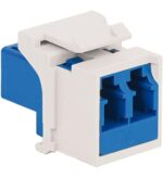 ICC LC Duplex Fiber Optic Module White Keystone Adapter