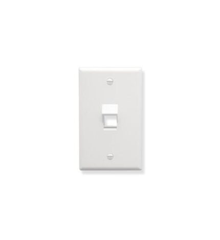 ICC White Angled 1-Gang Faceplate, 1-Port