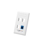ICC White 1-Gang 4-Port ID Faceplate Keystone Wall Plate - Image 3