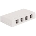 ICC Elite 4-Port White Surface Mount Box for Voice & Data