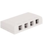 ICC Elite 4-Port White Surface Mount Box for Voice & Data