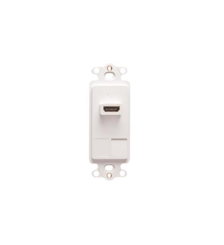 INSERT, DECOREX, 2-PORT, HDMI, WHITE ICC IC107DH2WH 24k Gold Plated 2-Port HDMI Insert White - Image 1
