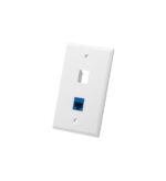 ICC 1-Gang 2-Port White Flat Faceplate for Jacks - Image 3