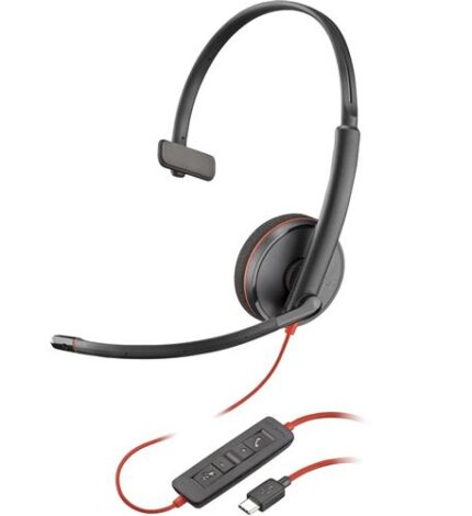 Plantronics Blackwire 3210 Mono USB-C/A Noise-Canceling Headset