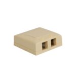 ICC IC108SB2IV 2-Port Ivory Surface Mount Box for Voice and Data
