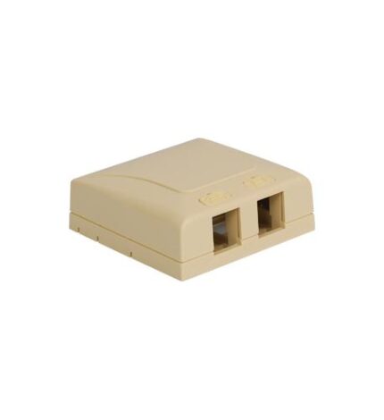 ICC IC108SB2IV 2-Port Ivory Surface Mount Box for Voice and Data