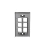 ICC IC107F06GY 6-Port Gray 1-Gang Network Faceplate - Image 2