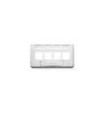 ICC IC107FT4WH White 4-Port Keystone Faceplate for Workstations - Image 2