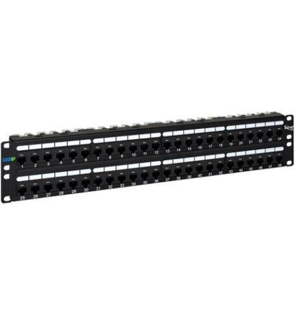 ICC 48-Port CAT6A Patch Panel, 2 RMS, 110-Type IDC