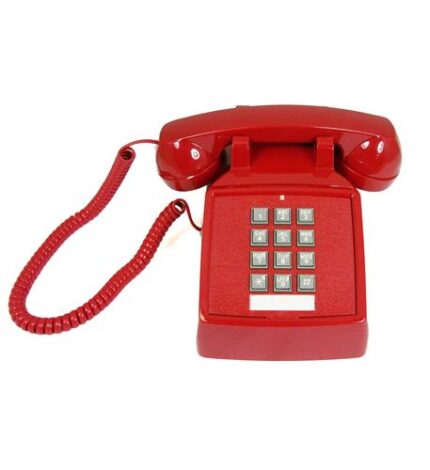 Cortelco ITT-2500-V-RD Red Desk Phone with Volume Control