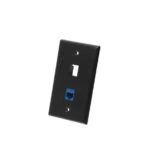 ICC 1-Gang 2-Port Flat Faceplate Black - Snap-In Design - Image 3