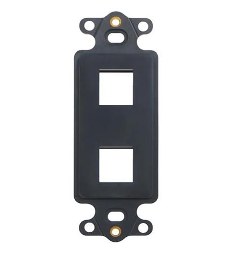 INSERT DECOREX 2 PORT BLACK ICC IC107DI2BK Black 2 Port Decora Insert for Voice Data - Image 1